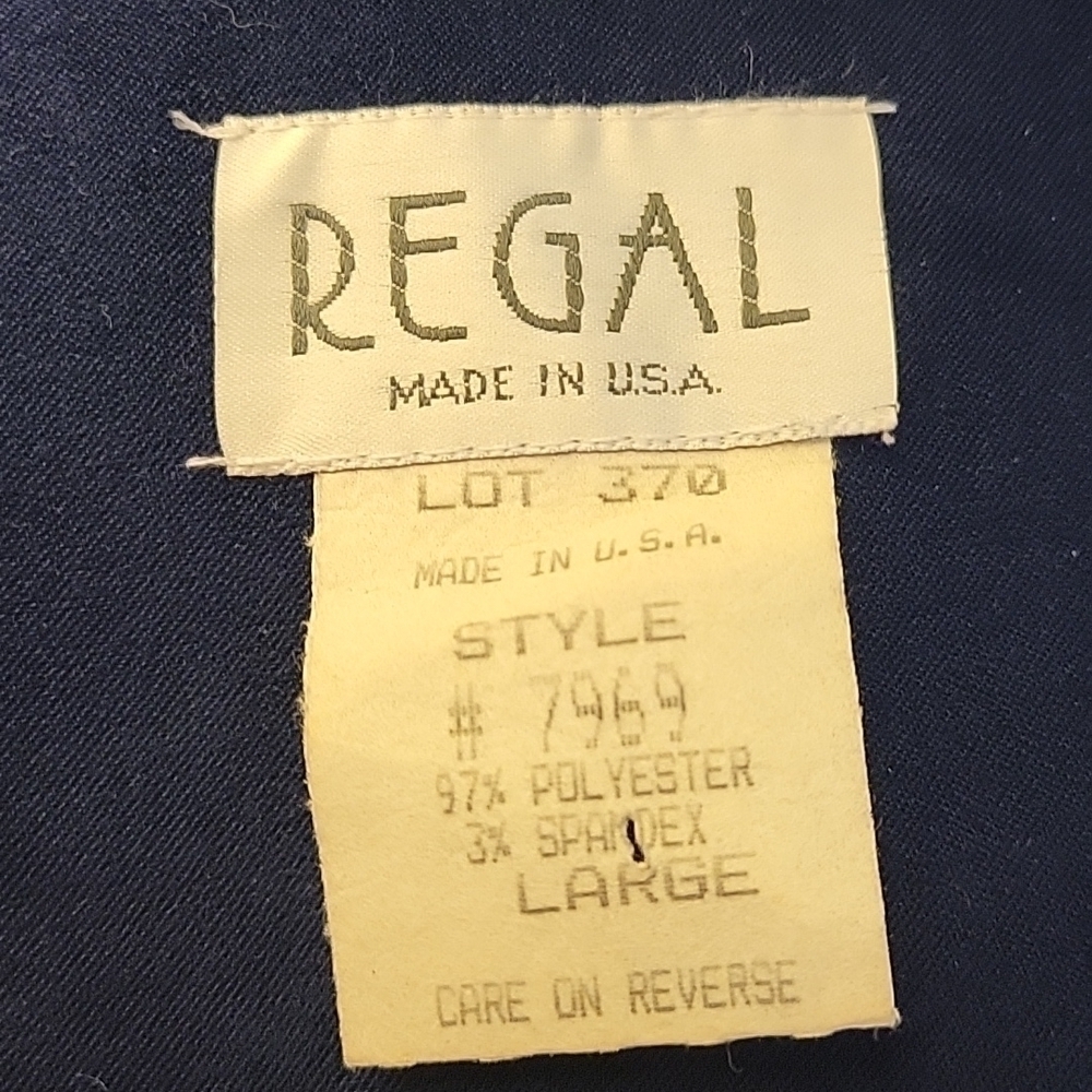VTG REGAL Navy Blue Gold Studded Collared One Button Waistcoat Vest - Picture 9 of 11